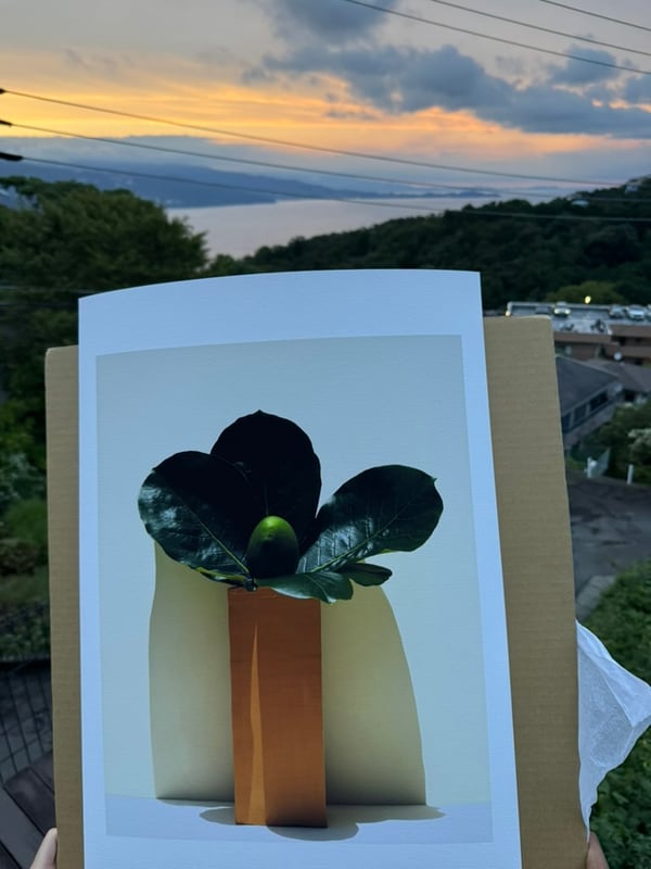 The Source of Life held up over the bay at sunset